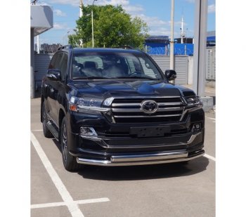 Защита передняя нижняя двойная 76,1*75 мм EXECUTIVE LOUNGE Тюнинг Toyota Land Cruiser 200 2-ой рестайлинг (2015-2021) (нержавейка)
