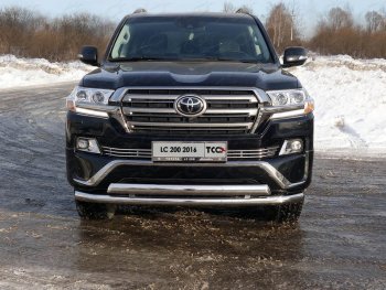 Декоративная вставка переднего бампера EXECUTIVE ТСС Тюнинг Toyota Land Cruiser  200 (2015-2021) 2-ой рестайлинг (d 12 мм)