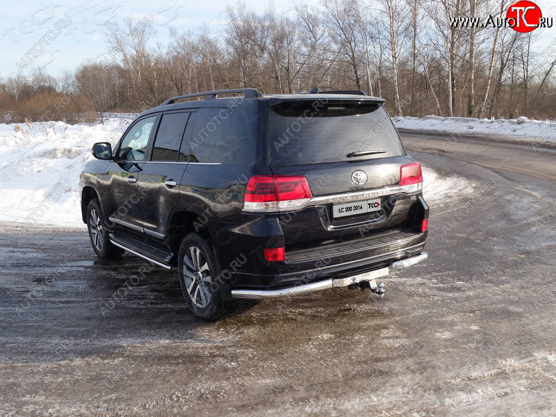 20 599 р. Защита задняя (уголки, нержавейка 76,1 мм) ТСС Тюнинг Toyota Land Cruiser 200 2-ой рестайлинг (2015-2021)  с доставкой в г. Пермь