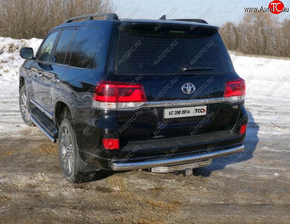 23 899 р. Защита заднего бампера (овальная, d75х42 мм) TCC Toyota Land Cruiser 200 2-ой рестайлинг (2015-2021)  с доставкой в г. Пермь
