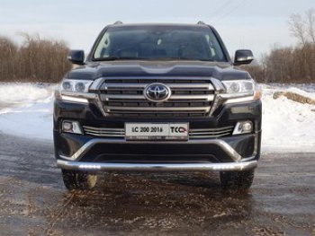 Декоративная вставка переднего бампера (EXECUTIVE) ТСС Тюнинг Toyota Land Cruiser  200 (2015-2021) 2-ой рестайлинг (d 16 мм)