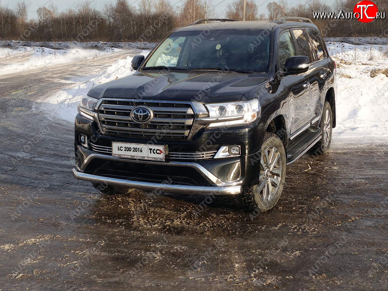 31 399 р. Защита передняя нижняя овальная длинная 75х42 мм EXECUTIVE ТСС Тюнинг Toyota Land Cruiser 200 2-ой рестайлинг (2015-2021) (нержавейка)  с доставкой в г. Пермь