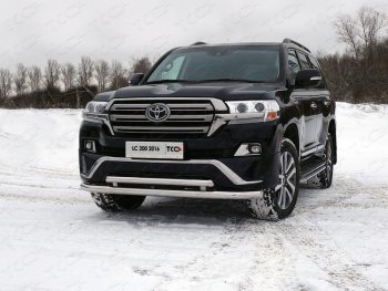 Защита передняя нижняя двойная 76,1*60,3 мм EXECUTIVE Тюнинг Toyota Land Cruiser 200 2-ой рестайлинг (2015-2021) (нержавейка)