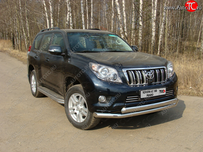 36 299 р. Защита переднего бампера нижняя d76,1*75 мм ТСС Тюнинг Toyota Land Cruiser Prado J150 дорестайлинг (2009-2013) (нержавейка)  с доставкой в г. Пермь
