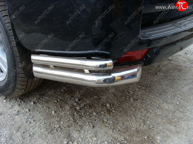 26 499 р. Защита задняя (уголки, нержавейка 76,1*42,4 мм) ТСС Тюнинг Toyota Land Cruiser Prado J150 дорестайлинг (2009-2013)  с доставкой в г. Пермь