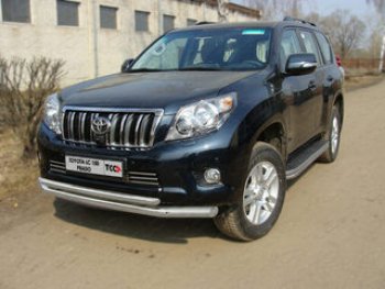 Защита переднего бампера нижняя d76,1*50,8 мм ТСС Тюнинг Toyota Land Cruiser Prado J150 дорестайлинг (2009-2013) (нержавейка)