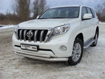 Защита переднего бампера нижняя d76,1*50,8 мм ТСС Тюнинг Toyota Land Cruiser Prado J150 1-ый рестайлинг (2013-2017) (нержавейка)