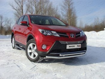 Защита переднего бампера нижняя d60,3*42,4 мм ТСС Тюнинг Toyota RAV4 XA40 5 дв. дорестайлинг (2012-2015) (нержавейка)
