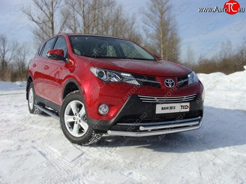 21 999 р. Защита переднего бампера нижняя d60,3*42,4 мм ТСС Тюнинг Toyota RAV4 XA40 5 дв. дорестайлинг (2012-2015) (нержавейка)  с доставкой в г. Пермь
