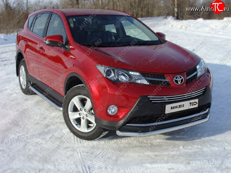 18 999 р. Защита переднего бампера нижняя d60,3 мм ТСС Тюнинг Toyota RAV4 XA40 5 дв. дорестайлинг (2012-2015) (нержавейка)  с доставкой в г. Пермь