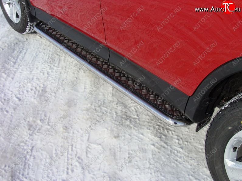 27 849 р. Пороги с площадкой 42,4 мм ТСС Тюнинг Toyota RAV4 XA40 5 дв. дорестайлинг (2012-2015) (серые)  с доставкой в г. Пермь