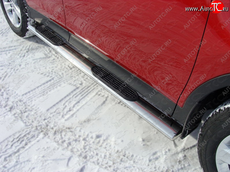38 799 р. Пороги овальные с накладкой 120*60 мм ТСС Тюнинг  Toyota RAV4  XA40 (2012-2015) 5 дв. дорестайлинг  с доставкой в г. Пермь