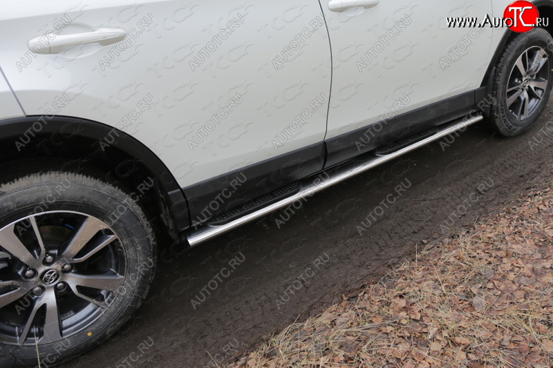 38 799 р. Пороги овальные с накладкой 120*60 мм ТСС Тюнинг  Toyota RAV4  XA40 (2015-2019) 5 дв. рестайлинг (серые)  с доставкой в г. Пермь