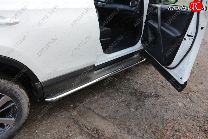 36 999 р. Пороги с площадкой 42,4 мм ТСС Тюнинг Toyota RAV4 XA40 5 дв. рестайлинг (2015-2019) (нержавейка)  с доставкой в г. Пермь