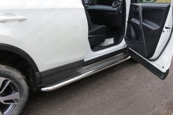 Пороги с площадкой 60,3 мм ТСС Тюнинг Toyota RAV4  XA40 (2015-2019) 5 дв. рестайлинг