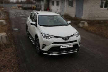Защита переднего бампера нижняя d60,3 мм ТСС Тюнинг Toyota RAV4 XA40 5 дв. рестайлинг (2015-2019) (нержавейка)