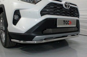 Защита переднего бампера нижняя d42,4 мм ТСС Тюнинг Toyota RAV4  XA50 (2018-2025) 5 дв. дорестайлинг (нержавейка)