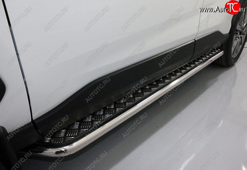 28 099 р. Пороги с площадкой 42,4 мм ТСС Тюнинг  Toyota RAV4  XA50 (2018-2025) 5 дв. дорестайлинг (серые)  с доставкой в г. Пермь