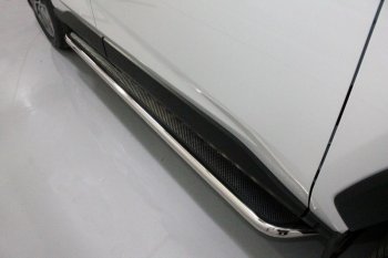 Пороги с площадкой 42,4 мм ТСС Тюнинг Toyota RAV4  XA50 (2018-2025) 5 дв. дорестайлинг