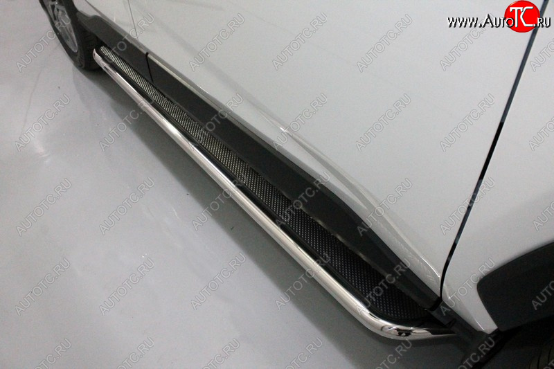 36 899 р. Пороги с площадкой 42,4 мм ТСС Тюнинг  Toyota RAV4  XA50 (2018-2025) 5 дв. дорестайлинг (нержавейка)  с доставкой в г. Пермь