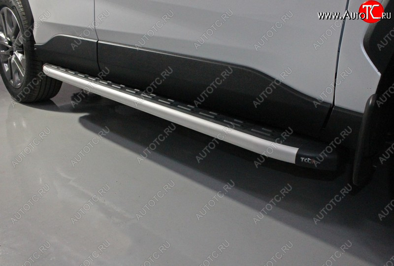 20 599 р. Пороги алюминиевые с пластиковой накладкой ТСС Тюнинг Toyota RAV4 XA50 5 дв. дорестайлинг (2018-2025) (серые)  с доставкой в г. Пермь