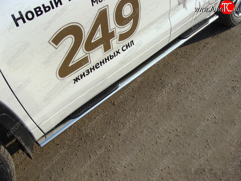 33 999 р. Пороги овальные с накладкой 75х42 мм ТСС Тюнинг  Toyota Highlander  XU50 (2016-2020) рестайлинг (серые)  с доставкой в г. Пермь