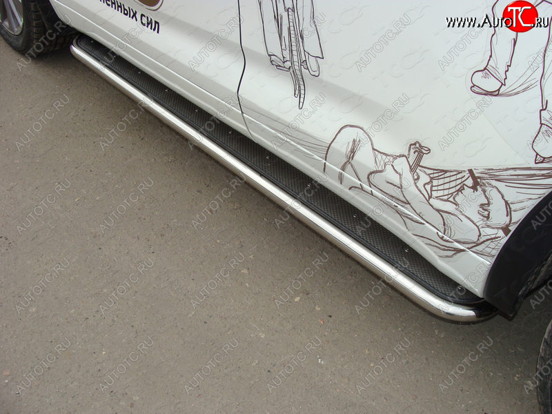 41 749 р. Пороги с площадкой 42,4 мм ТСС Тюнинг  Toyota Highlander  XU50 (2016-2020) рестайлинг (нержавейка)  с доставкой в г. Пермь