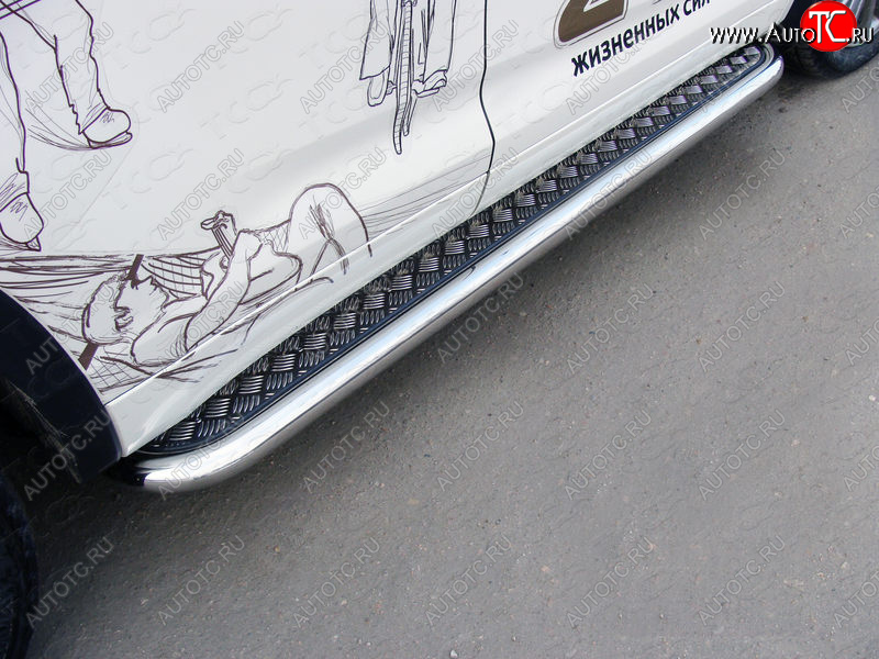36 999 р. Пороги с площадкой 60,3 мм ТСС Тюнинг  Toyota Highlander  XU50 (2016-2020) рестайлинг (серые)  с доставкой в г. Пермь
