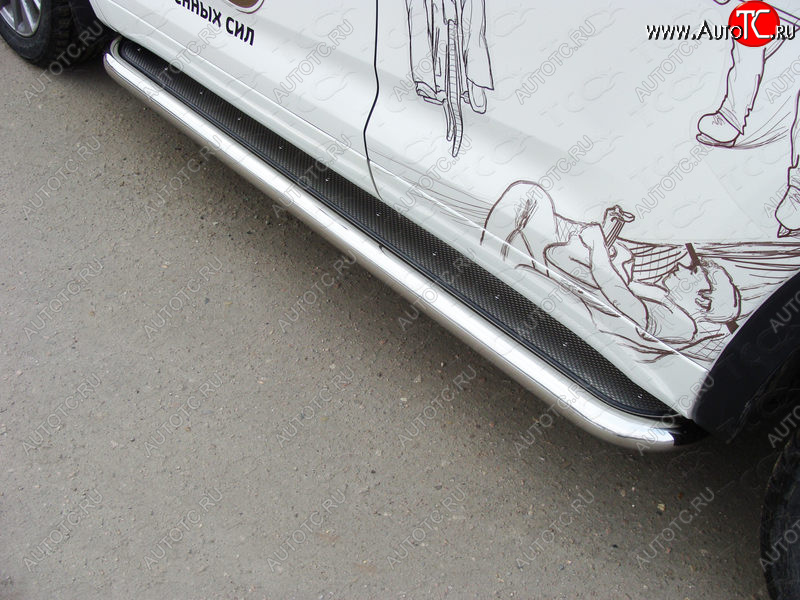 45 999 р. Пороги с площадкой 60,3 мм ТСС Тюнинг  Toyota Highlander  XU50 (2016-2020) рестайлинг (нержавейка)  с доставкой в г. Пермь