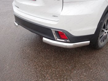 Защита задняя (уголки овальные 75х42 мм) ТСС Тюнинг Toyota Highlander XU50 рестайлинг (2016-2020) (уголки овальные)