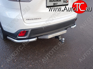 18 999 р. Защита заднего бампера (уголки, d60,3 мм) TCC Toyota Highlander XU50 рестайлинг (2016-2020)  с доставкой в г. Пермь