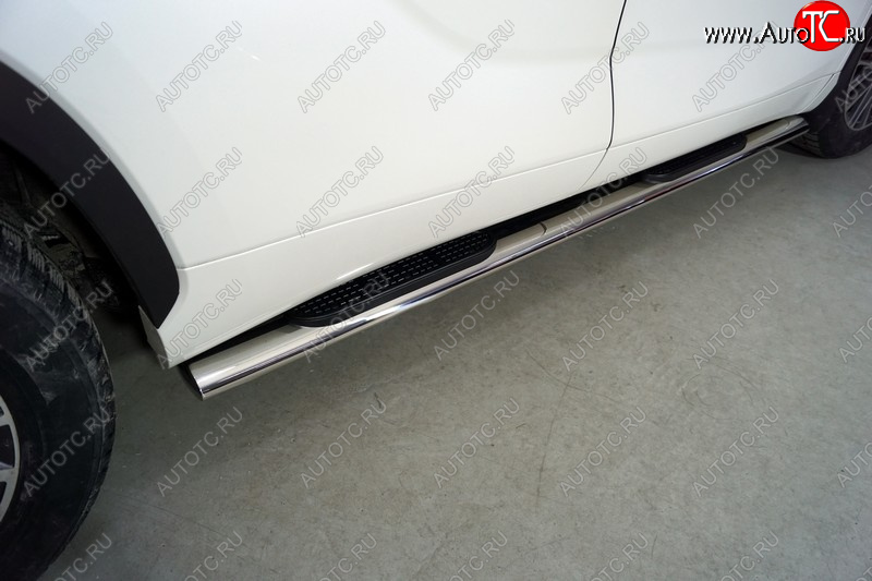 45 999 р. Пороги овальные с накладкой 120*60 мм ТСС Тюнинг  Toyota Highlander  XU70 (2020-2025) (серые)  с доставкой в г. Пермь