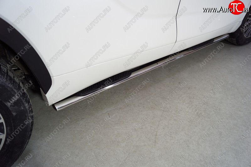 33 999 р. Пороги овальные с накладкой 75х42 мм ТСС Тюнинг Toyota Highlander XU70 (2020-2025) (серые)  с доставкой в г. Пермь