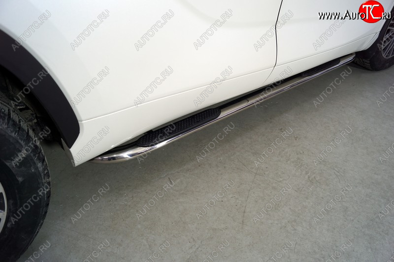 39 999 р. Пороги овальные гнутые с накладкой 75х42 мм ТСС Тюнинг  Toyota Highlander  XU70 (2020-2025) (серые)  с доставкой в г. Пермь