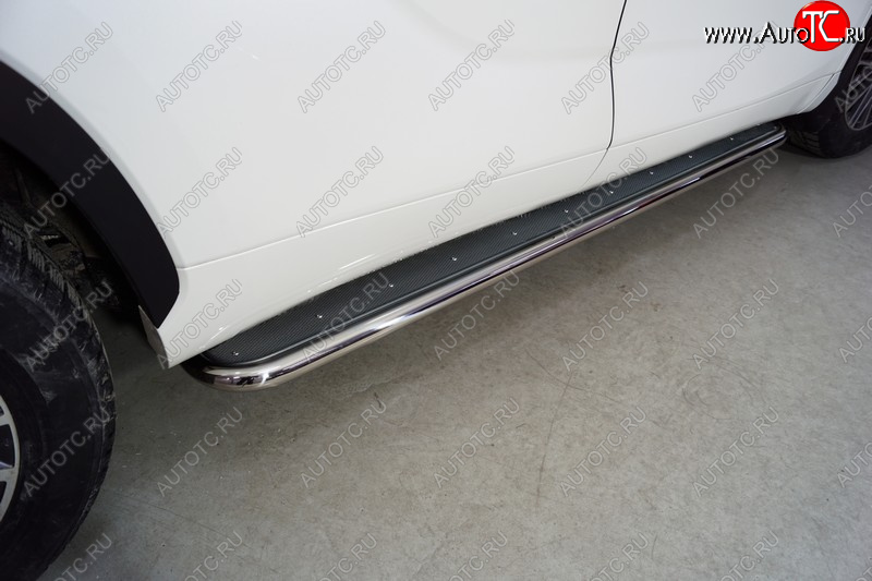 40 999 р. Пороги с площадкой 42,4 мм ТСС Тюнинг Toyota Highlander XU70 (2020-2025) (нержавейка)  с доставкой в г. Пермь