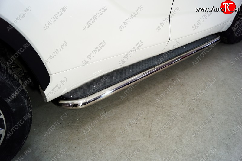 45 999 р. Пороги с площадкой 60,3 мм ТСС Тюнинг Toyota Highlander XU70 (2020-2025) (нержавейка)  с доставкой в г. Пермь