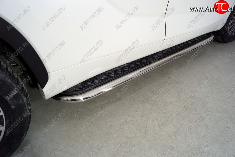 44 999 р. Пороги с площадкой 75х42 мм ТСС Тюнинг Toyota Highlander XU70 (2020-2025) (серые)  с доставкой в г. Пермь