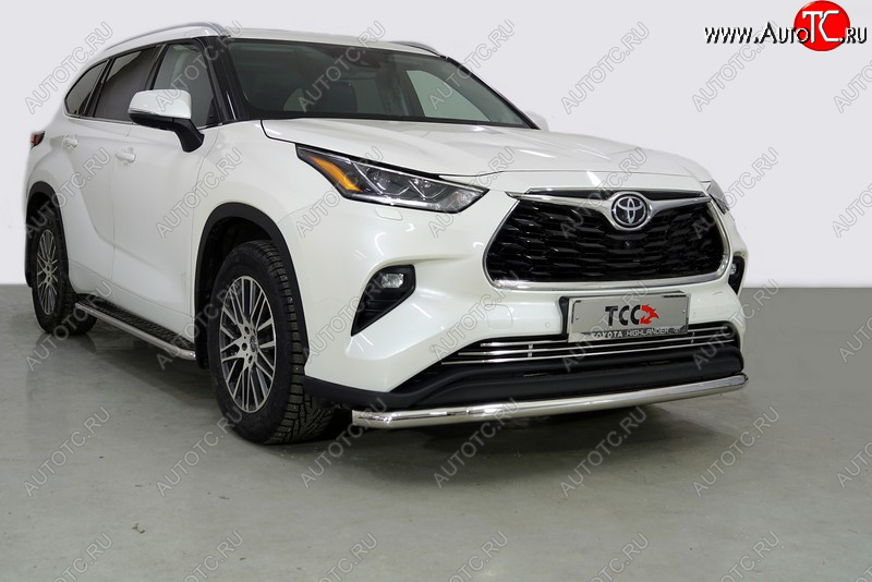 20 749 р. Защита переднего бампера нижняя d60,3 мм ТСС Тюнинг  Toyota Highlander  XU70 (2020-2025) (нержавейка)  с доставкой в г. Пермь