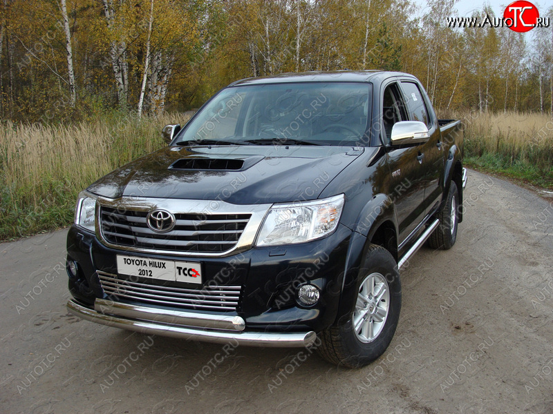 26 499 р. Защита переднего бампера нижняя d76,1*75 мм ТСС Тюнинг Toyota Hilux AN20,AN30  2-ой рестайлинг (2011-2016) (нержавейка)  с доставкой в г. Пермь
