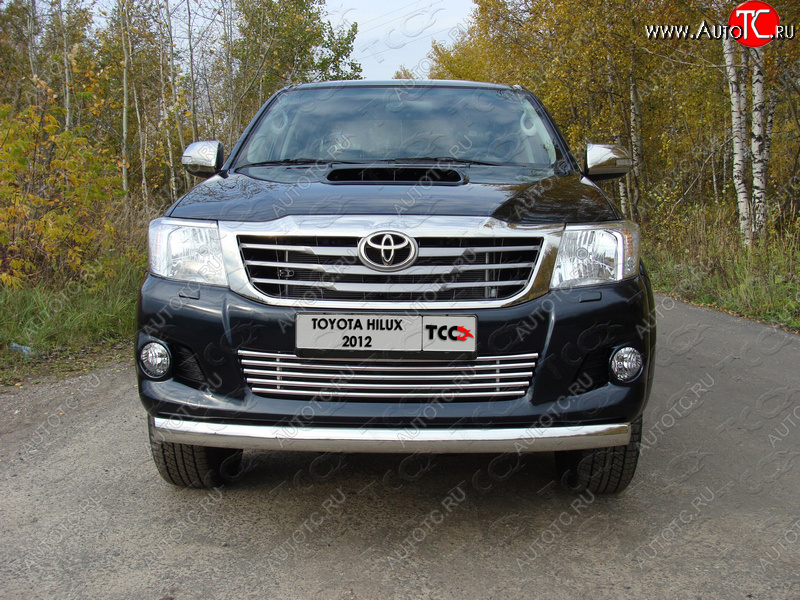 11 749 р. Декоративная вставка переднего бампера ТСС Тюнинг  Toyota Hilux  AN20,AN30 (2011-2016)  2-ой рестайлинг (d 16 мм)  с доставкой в г. Пермь