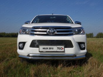 Защита передняя нижняя двойная 76,1*60,3 мм Тюнинг Toyota Hilux Revo (2015-2018) Double Cab дорестайлинг (нержавейка)