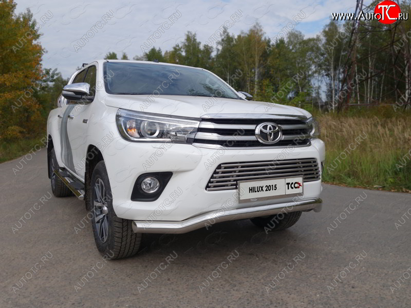 26 499 р. Защита переднего бампера кенгурин 76,1 мм ТСС Тюнинг  Toyota Hilux  AN120 (2016-2020) дорестайлинг  с доставкой в г. Пермь