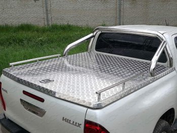 Защита кузова (нержавейка Ø76,1) ТСС Тюнинг Toyota Hilux  AN120 (2016-2025) дорестайлинг, 1-ый рестайлинг, 2-ой рестайлинг (для крышки)