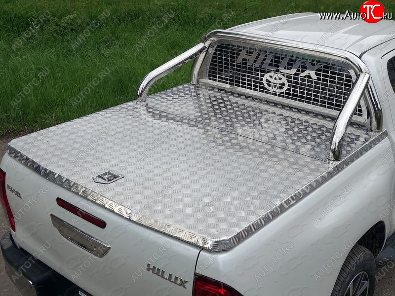 67 999 р. Защита кузова и заднего стекла (нержавейка Ø76,1) ТСС Тюнинг  Toyota Hilux  AN120 (2016-2025) дорестайлинг, 1-ый рестайлинг, 2-ой рестайлинг (для крышки, с  надписью)  с доставкой в г. Пермь