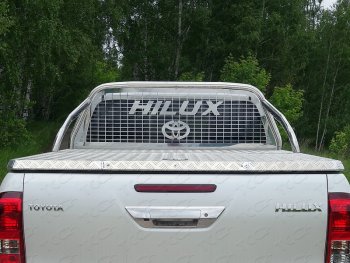 Защита кузова и заднего стекла (нержавейка Ø75*42 мм) ТСС Тюнинг Toyota Hilux  AN120 (2016-2025) дорестайлинг, 1-ый рестайлинг, 2-ой рестайлинг (без крышки)