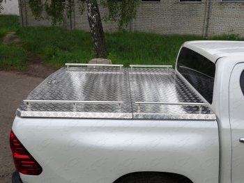 Рейлинги короткие (Hilux Black Onyx) ТСС Тюнинг Toyota Hilux AN120 дорестайлинг (2016-2020) (нержавеющая сталь)