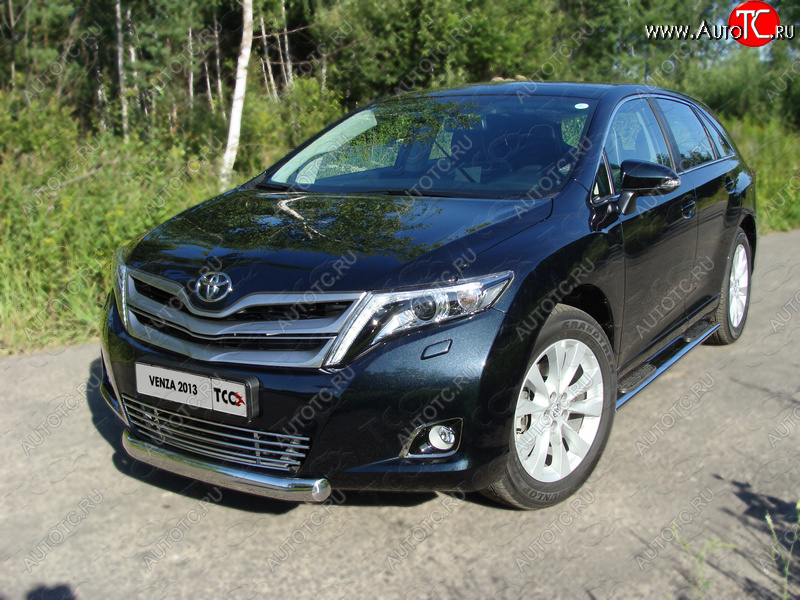 14 349 р. Защита переднего бампера овальная 75х42 мм ТСС тюнинг  Toyota Venza  GV10 (2012-2016) рестайлинг (нержавейка)  с доставкой в г. Пермь