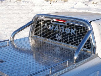 Защита кузова и заднего стекла (на крышку) d 76,1 мм ТСС Тюнинг Volkswagen Amarok (2016-2022) рестайлинг (нержавейка)