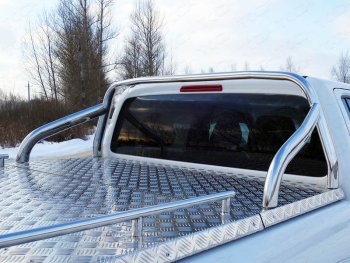 Защита кузова d 75х42 мм (для крышки) ТСС Тюнинг Volkswagen Amarok (2016-2022) рестайлинг (нержавейка)