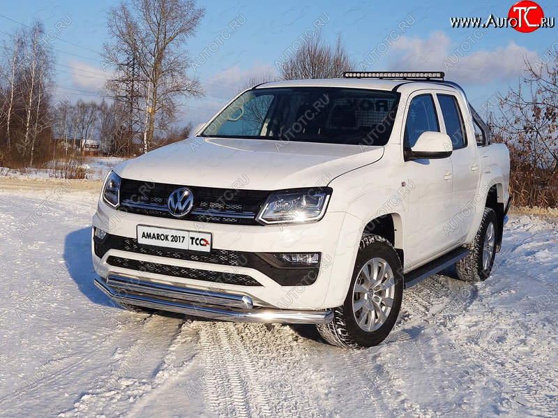 130 999 р. Защита кузова и заднего стекла (только для кузова) d 75*42 мм светодиодной фарой ТСС Тюнинг  Volkswagen Amarok (2016-2022) рестайлинг (нержавейка)  с доставкой в г. Пермь
